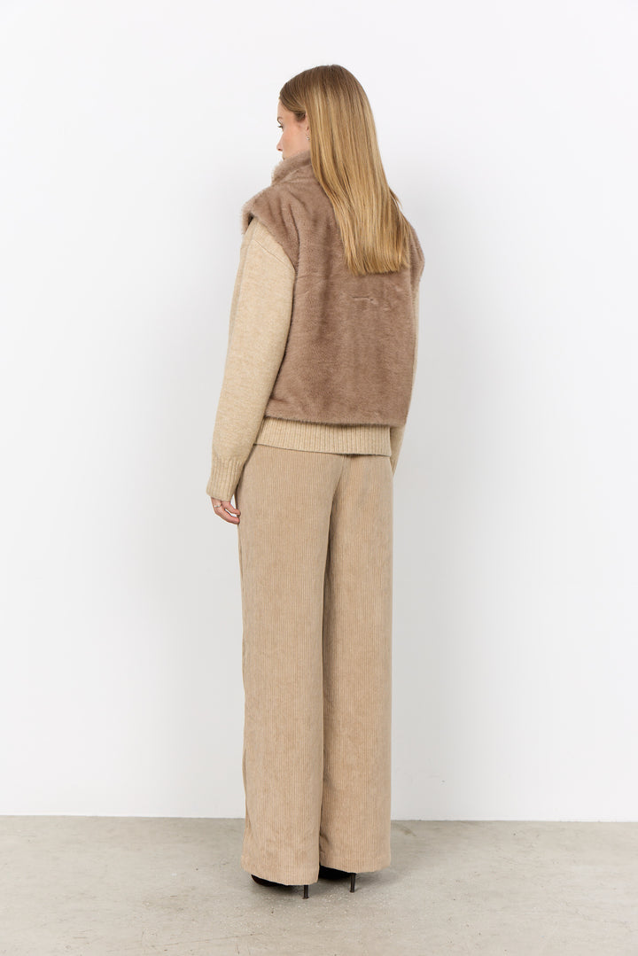 Soyaconcept Zip Up Sweater Vest - Camel