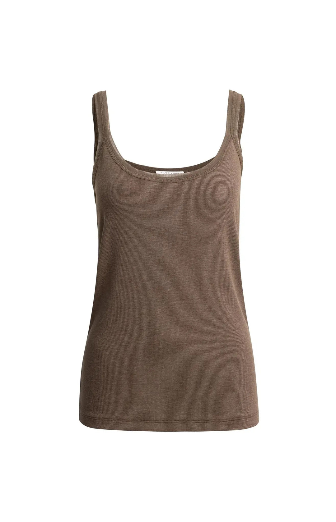 YAYA Singlet With Mesh Edge - Slate Black Brown