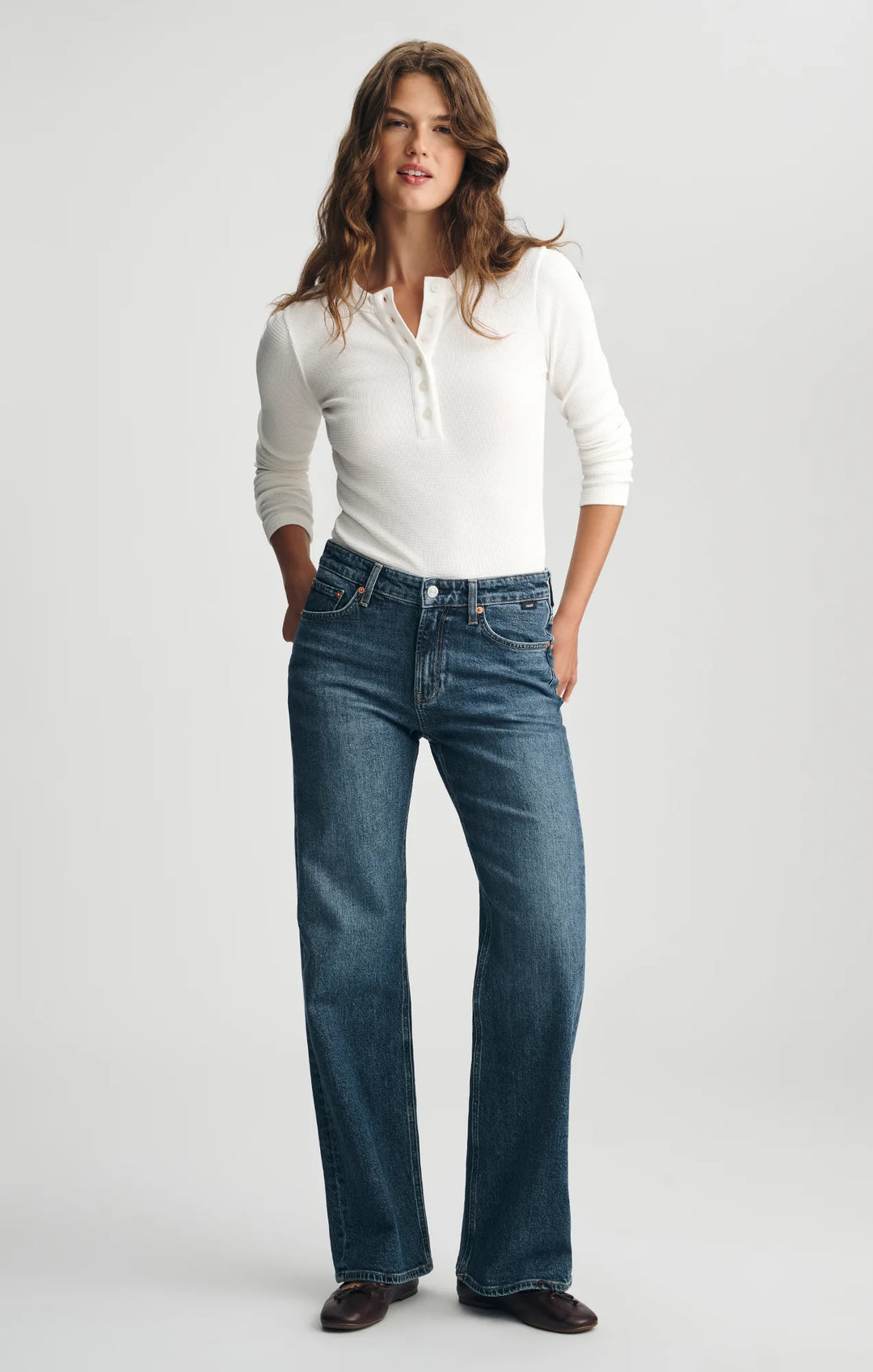Mavi Taylor Straight Leg Jeans - Dark Brushed Classic Blue