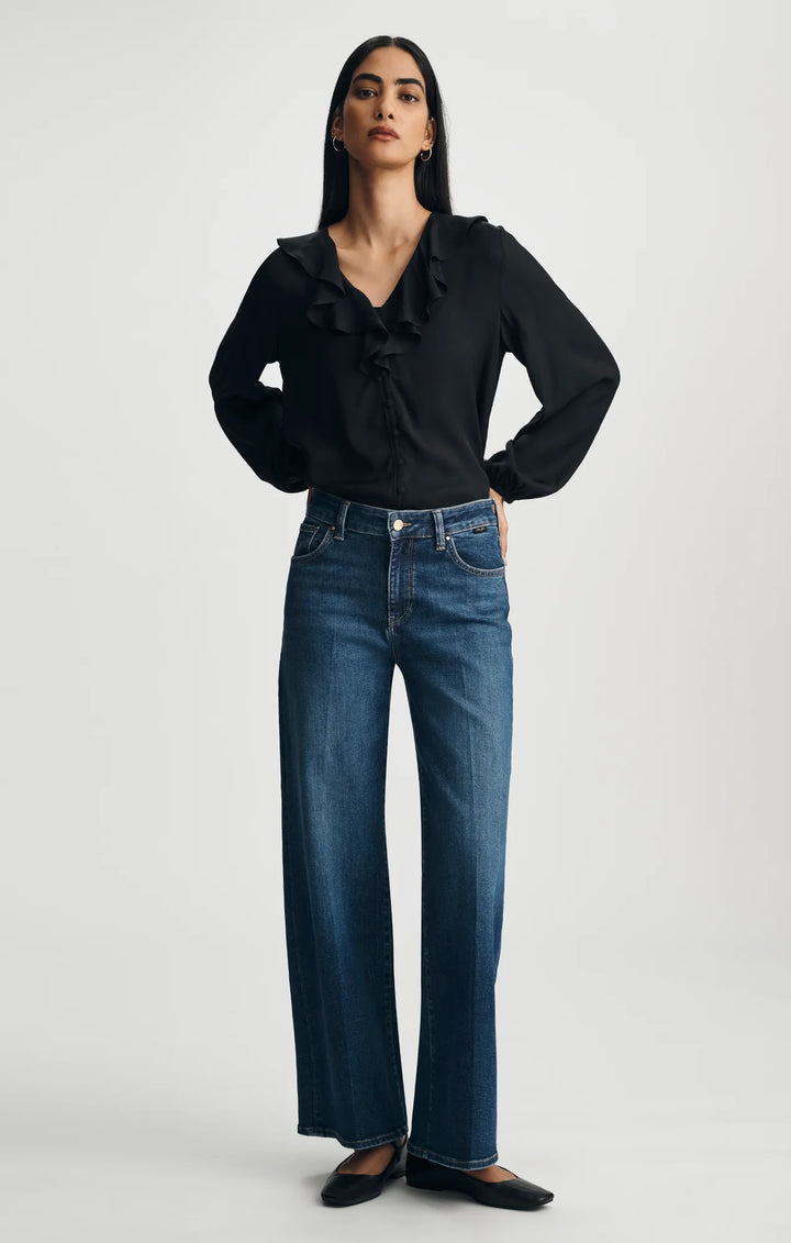 Mavi Paloma Wide Leg Jeans - Dark Brushed Gold Premium