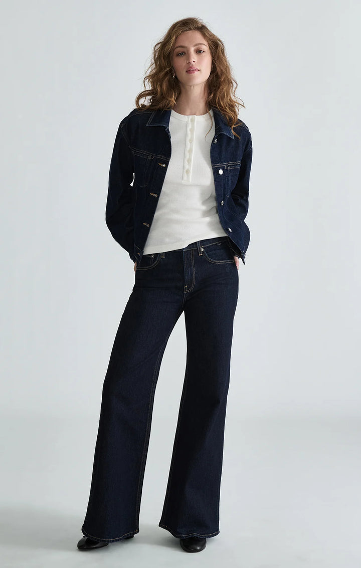 Mavi Grace Relaxed Flare Jeans - Night Rinse Classic Blue