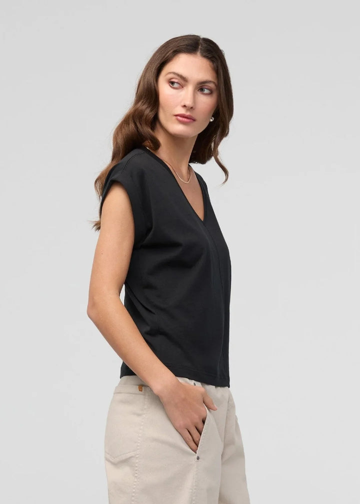 DUER PurePima Dolman V-Neck - Black