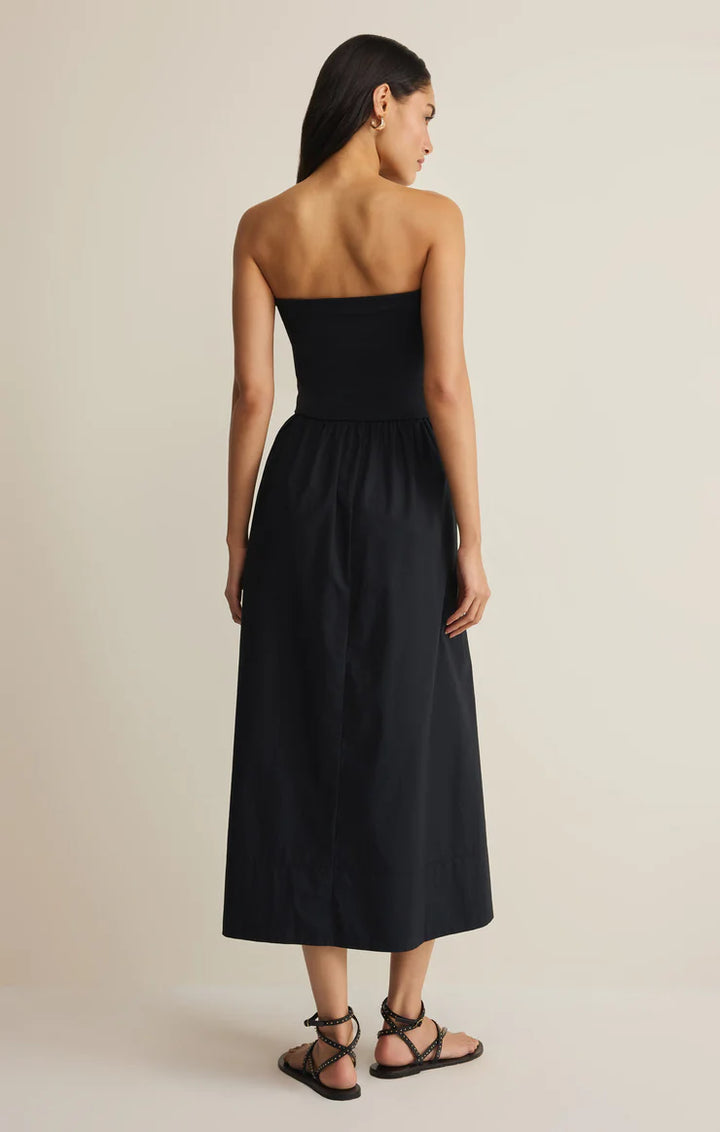 Z SUPPLY Sunsought Strapless Midi Dress - Black