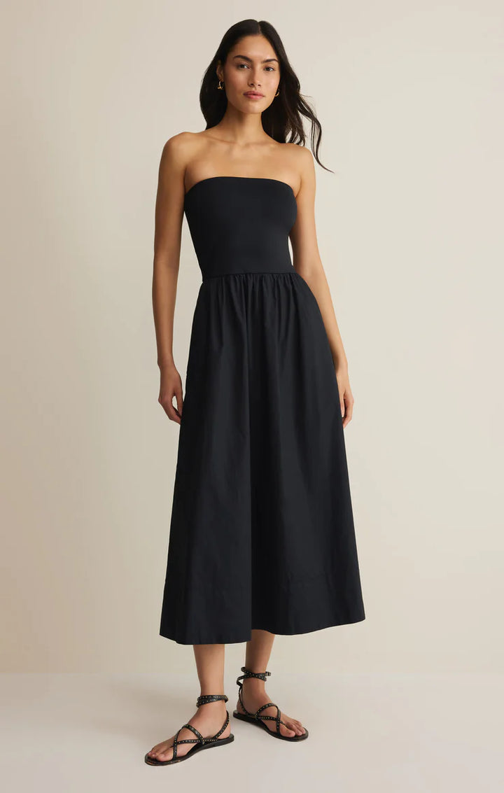 Z SUPPLY Sunsought Strapless Midi Dress - Black