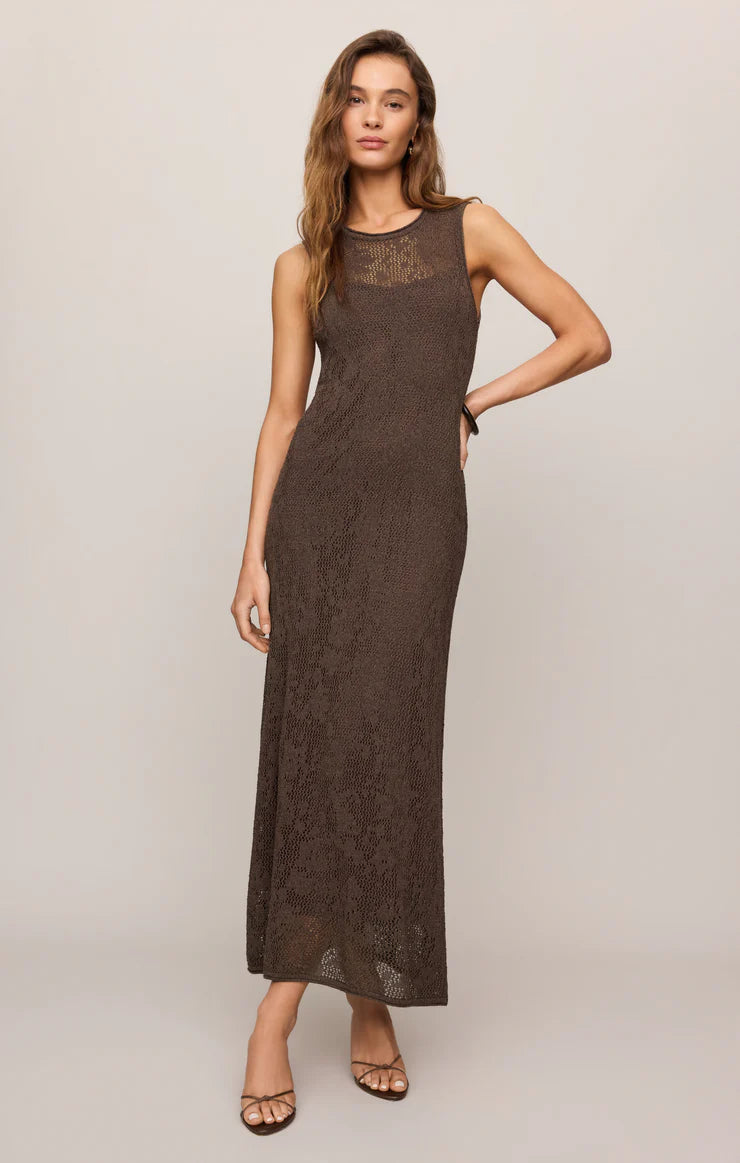 Z SUPPLY Claremont Knit Midi Dress - Cocoa Latte