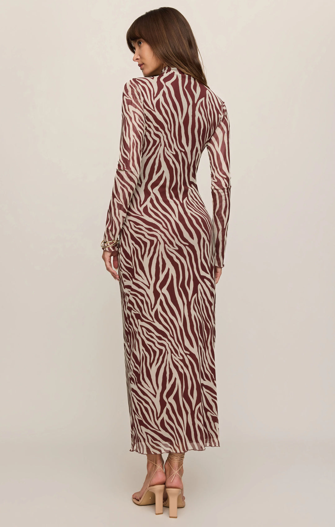 Z SUPPLY Sevilla Zebra Mesh Midi Dress - Velvet Rouge