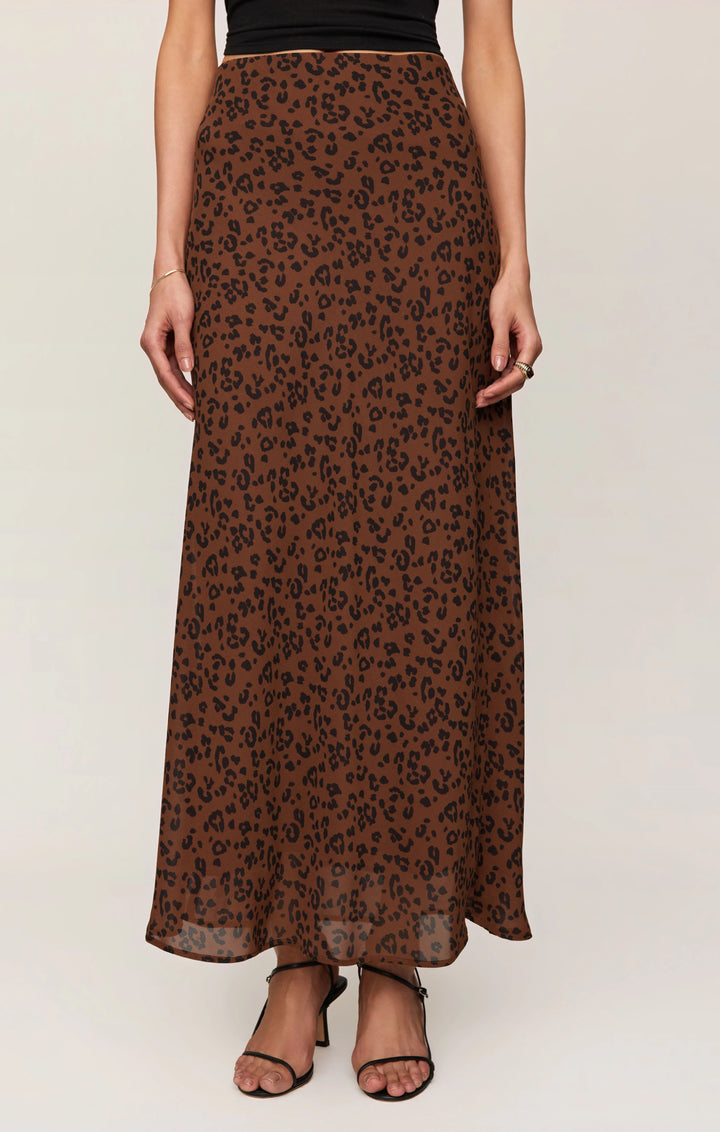 Z SUPPLY Europa Leopard Maxi Skirt - Burnt Umber