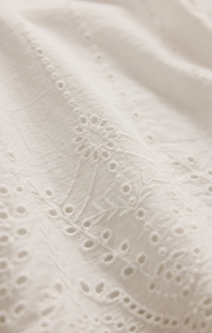 Z SUPPLY Oceanside Embroidered Top - White