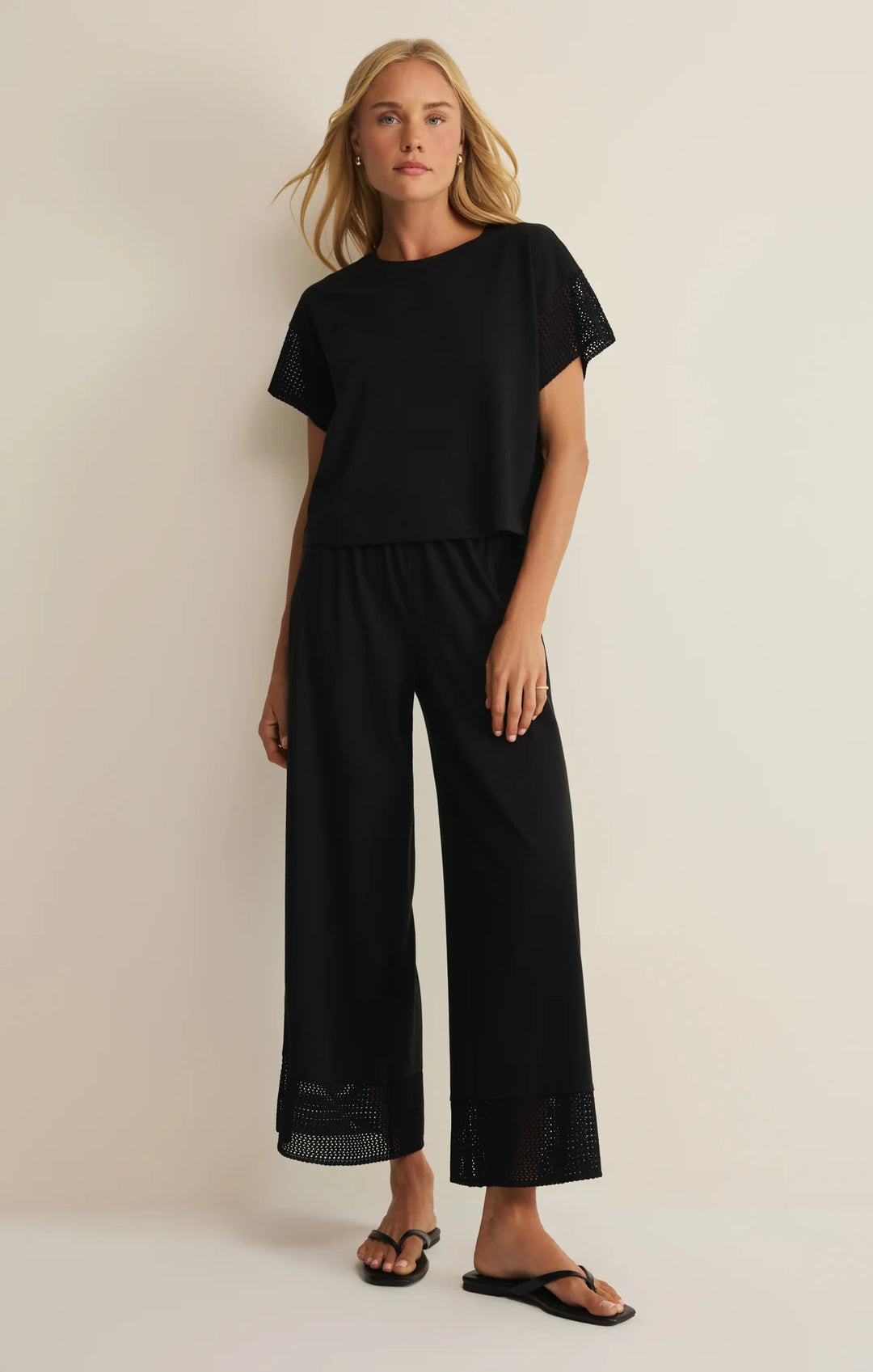 Z SUPPLY Banyan Crochet Pant - Black