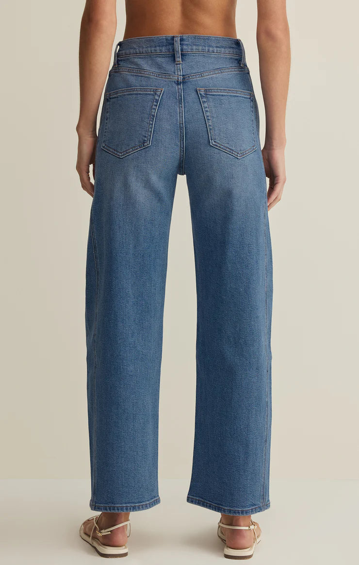 Z SUPPLY Luna High Rise Bowed Denim Pant - Eternity