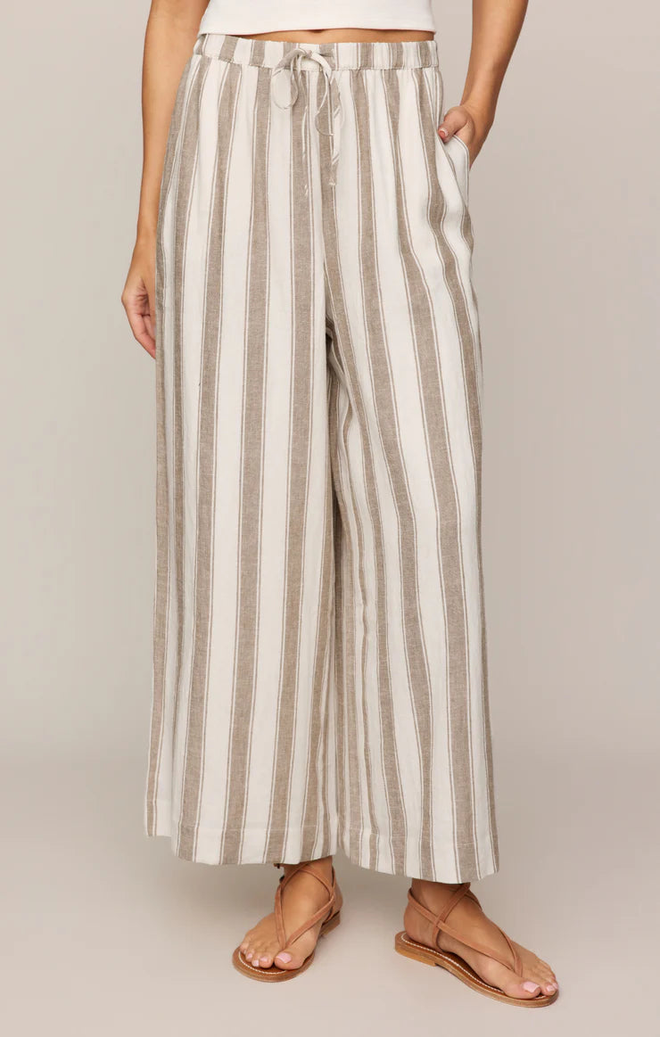 Z SUPPLY The Perfect Linen Striped Pant - Light Toffee