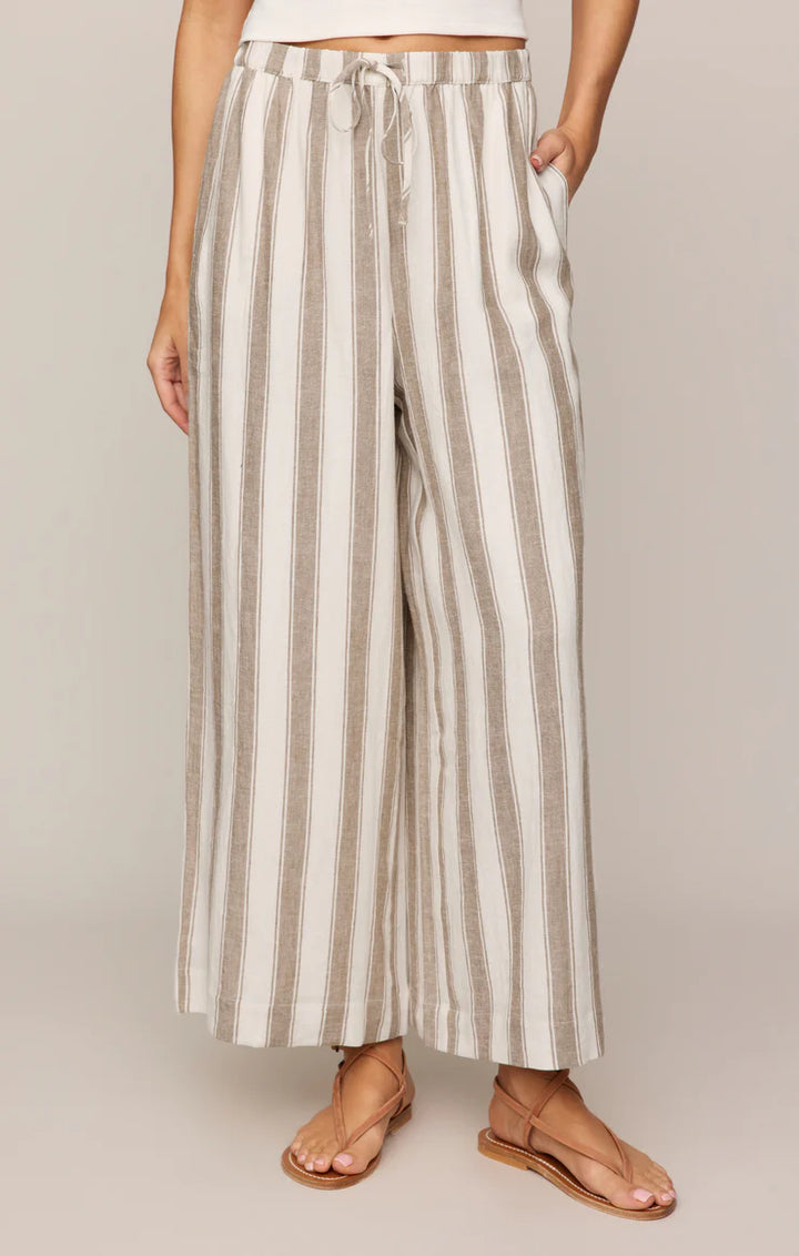 Z SUPPLY The Perfect Linen Striped Pant - Light Toffee