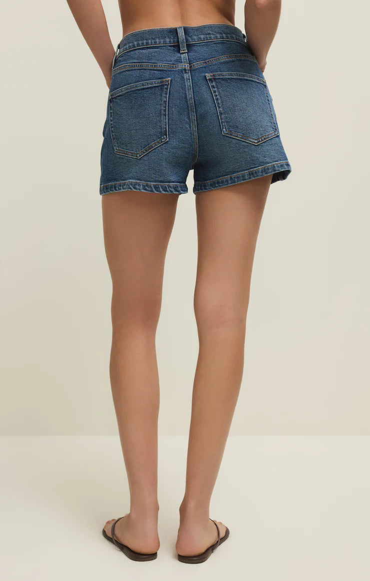 Z SUPPLY Camila High Rise A-Line Denim Short - Lisbon