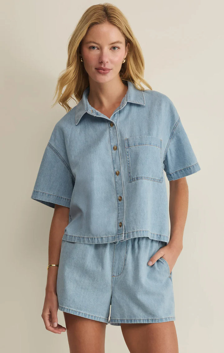 Z SUPPLY Everyday Denim Button Up - Coastal Water