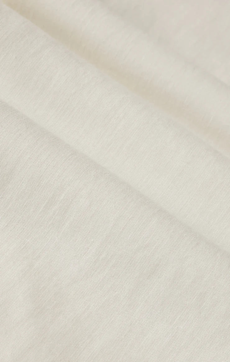 Z SUPPLY La Belle Linen Cropped Top - White