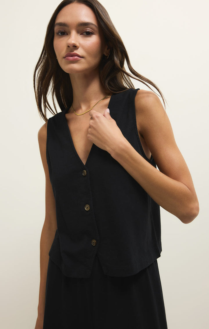 Z SUPPLY Noelle Jersey Sleeveless Top - True Black