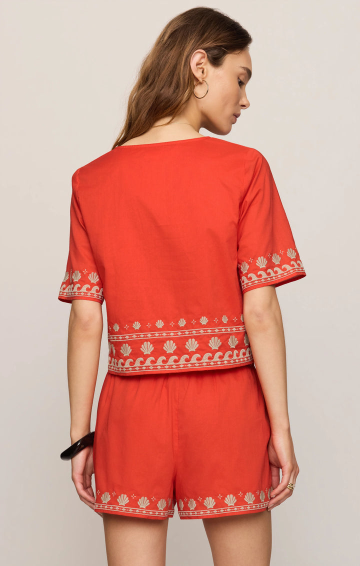 Z SUPPLY Cast Of Waves Cropped Top - Lychee