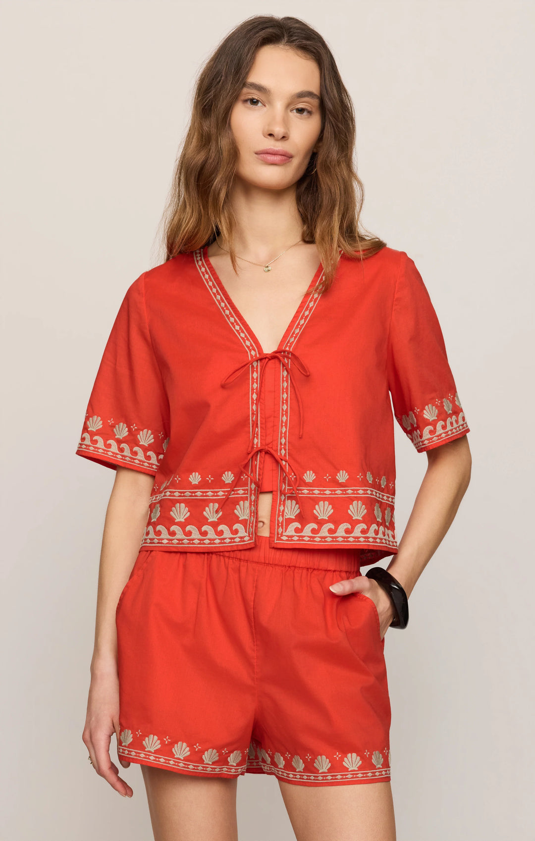 Z SUPPLY Cast Of Waves Cropped Top - Lychee