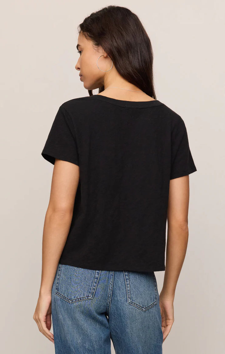 Z SUPPLY Nomad Slub V-Neck Tee - Black