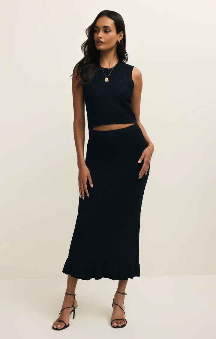 Z SUPPLY Ramona Cropped Sweater Tank - Black