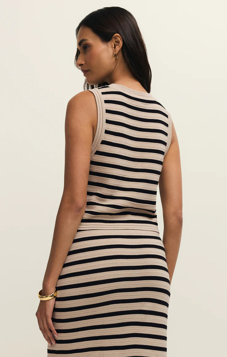 Z SUPPLY Emori Striped Muscle Tank - Natural