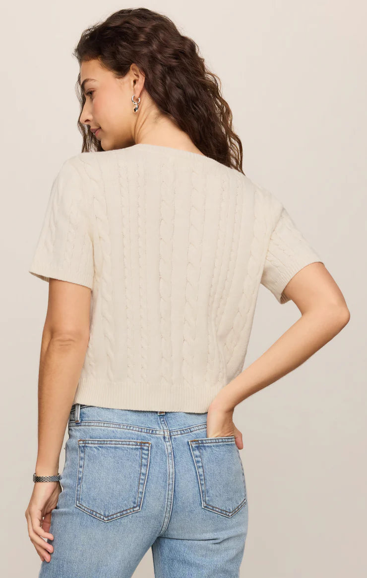 Z SUPPLY Cera Short Sleeve Cardigan - Cloud