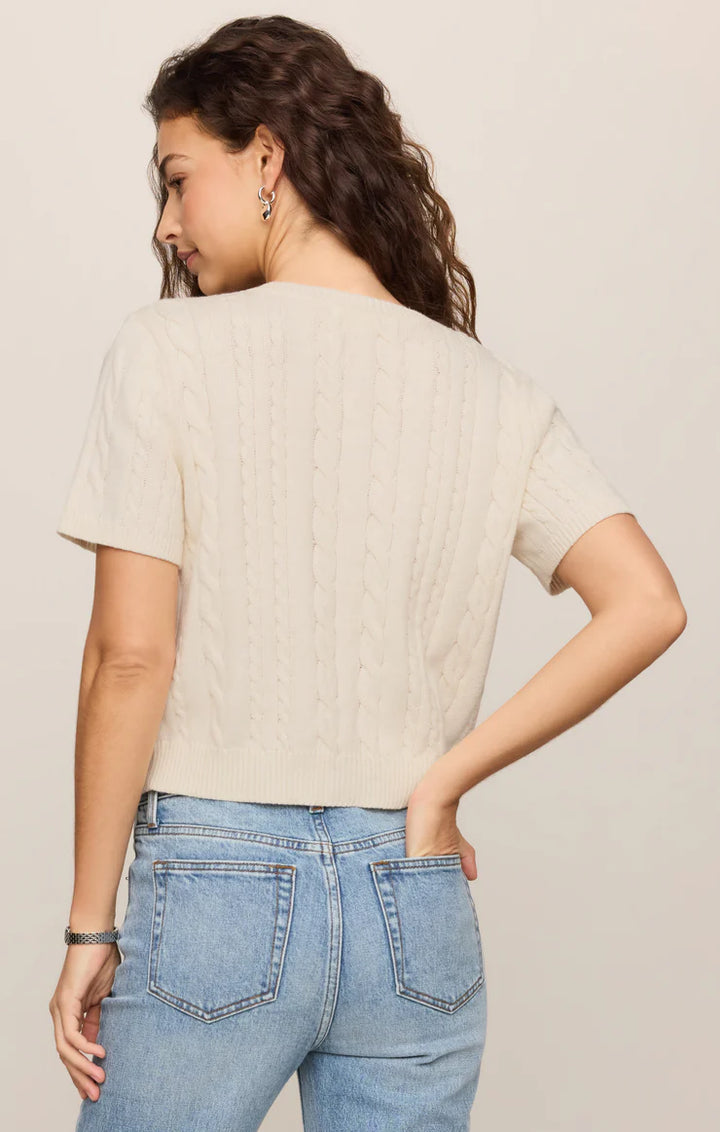 Z SUPPLY Cera Short Sleeve Cardigan - Cloud
