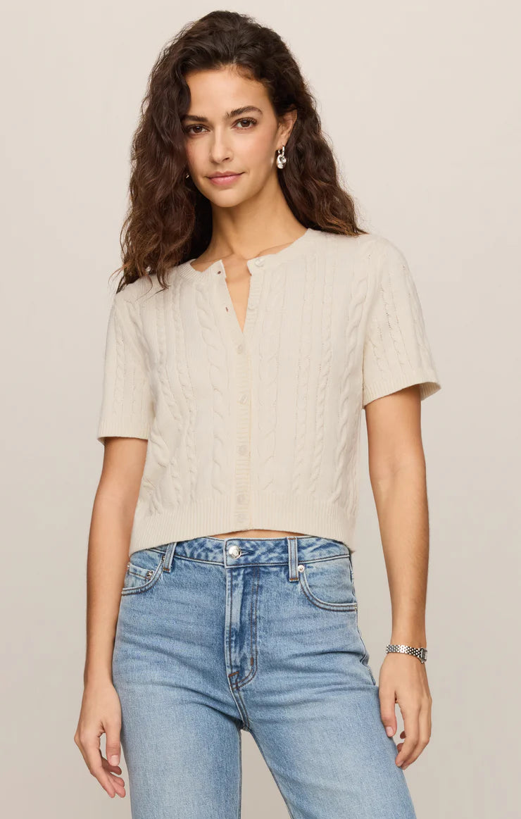 Z SUPPLY Cera Short Sleeve Cardigan - Cloud
