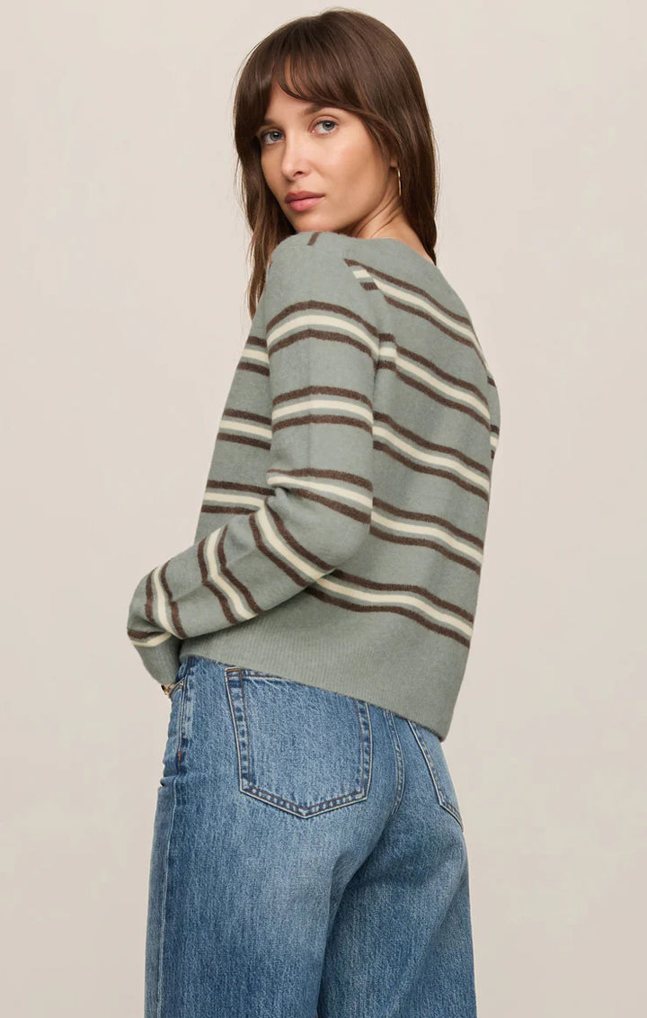 Z SUPPLY Medina Cozy Stripe Cardi (Aqua Cloud)