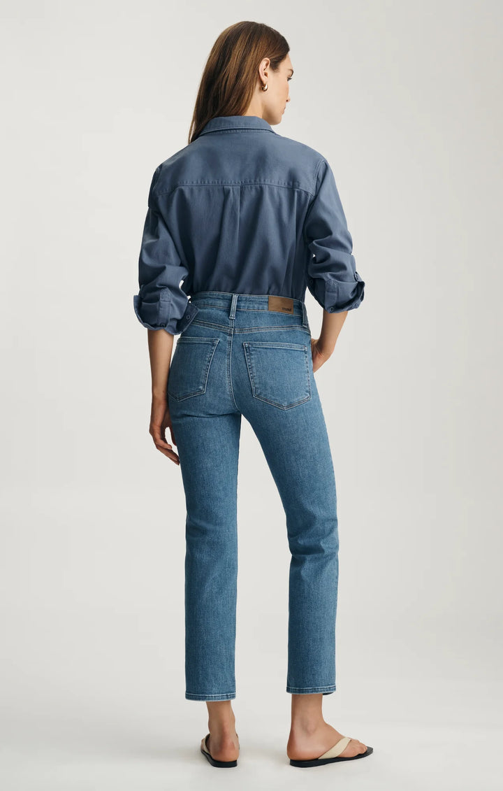 Mavi Kendra Straight Leg Jeans - Mid Brushed Flex Blue