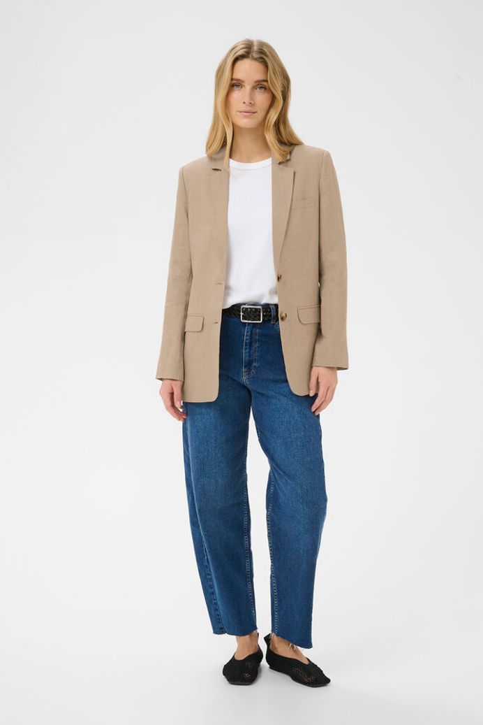 Part Two Nyan Linen Blazer - Silver Mink