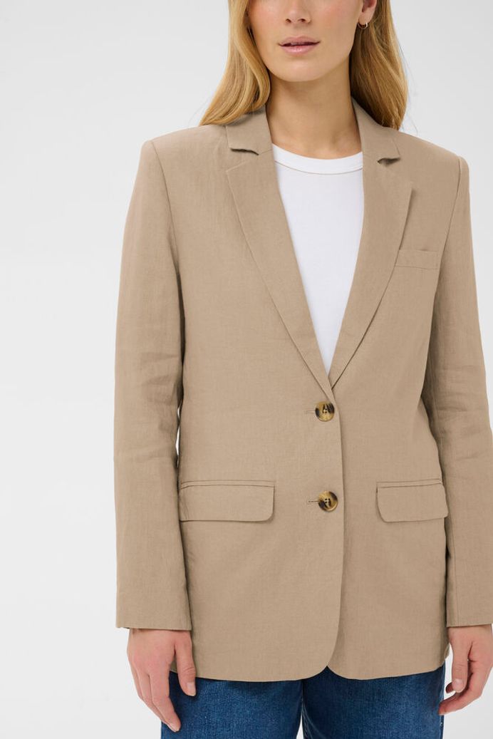Part Two Nyan Linen Blazer - Silver Mink