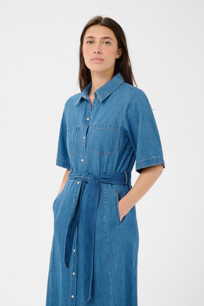 Part Two Ama Dress - Medium Blue Denim