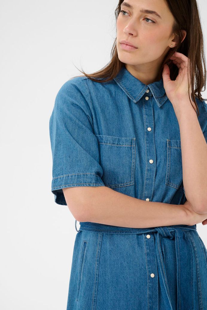 Part Two Ama Dress - Medium Blue Denim