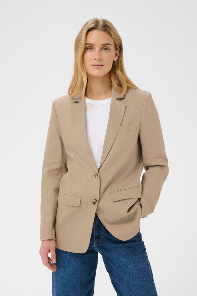 Part Two Nyan Linen Blazer - Silver Mink