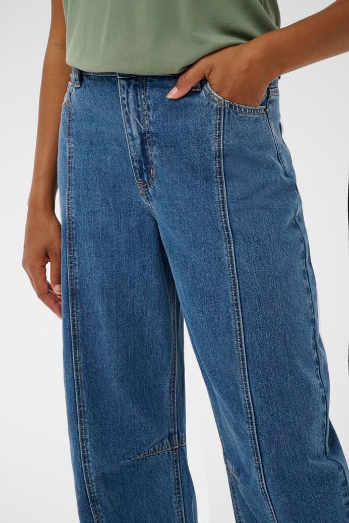 Kaffe Aross HW Barrel Jeans - Blue Denim