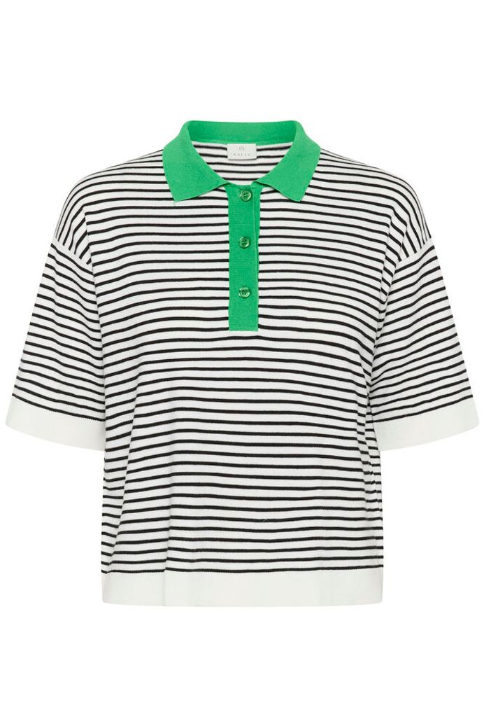 Kaffe Lizza Polo Knit - Chalk/Black