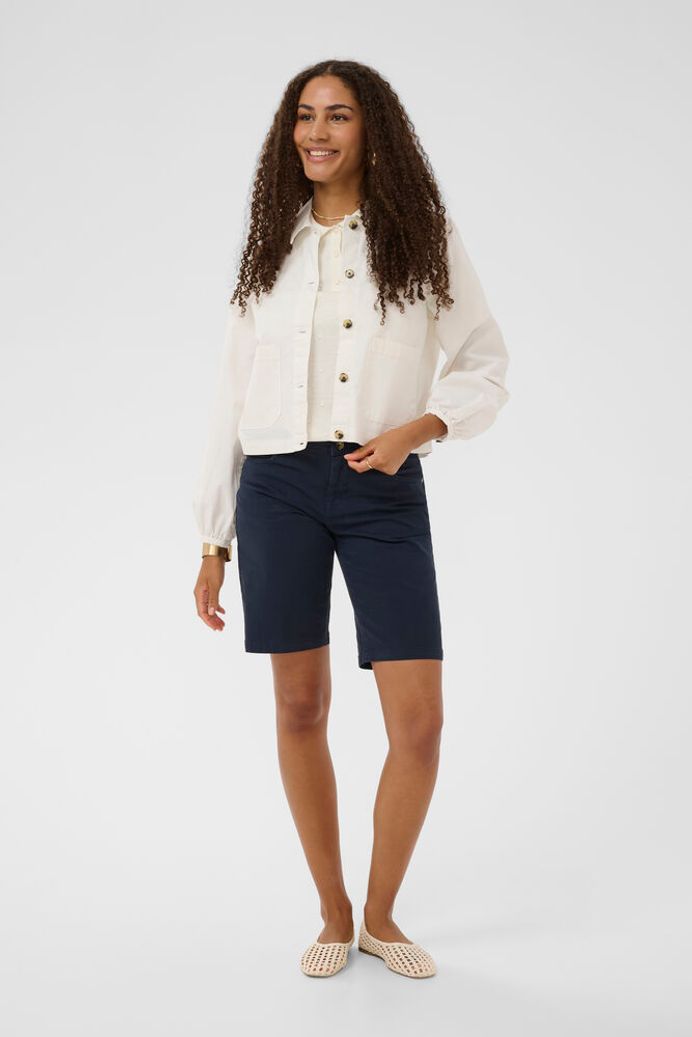 Cream Berta Twill Jacket - Snow White