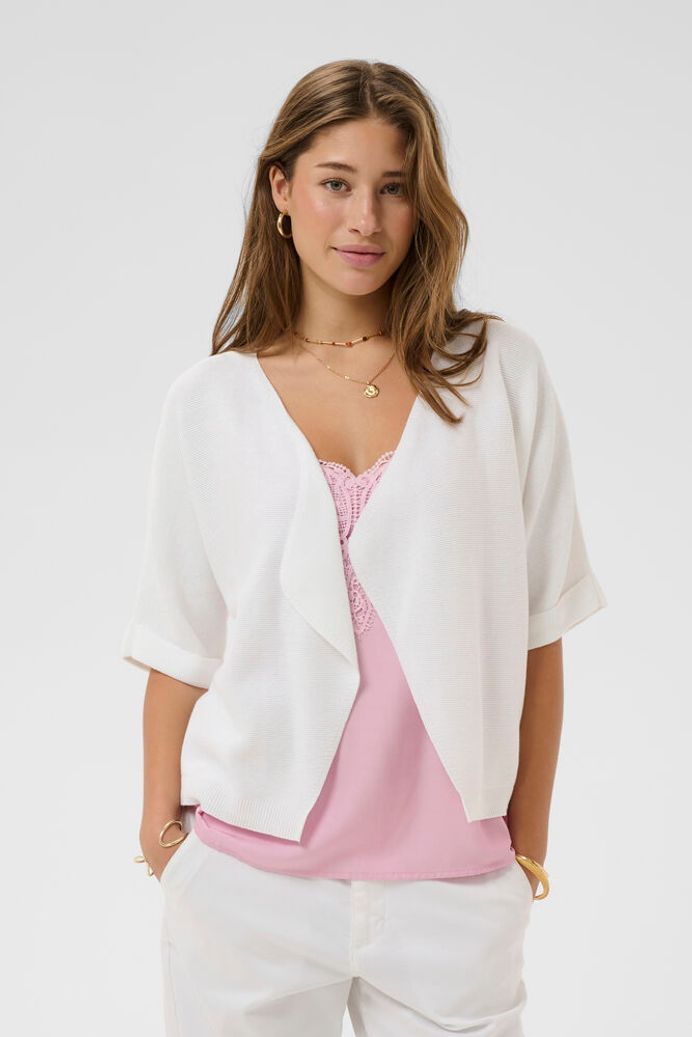 Cream Sillar Knit Bolero - Snow White