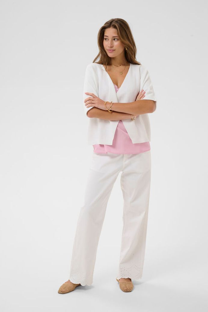 Cream Sillar Knit Bolero - Snow White