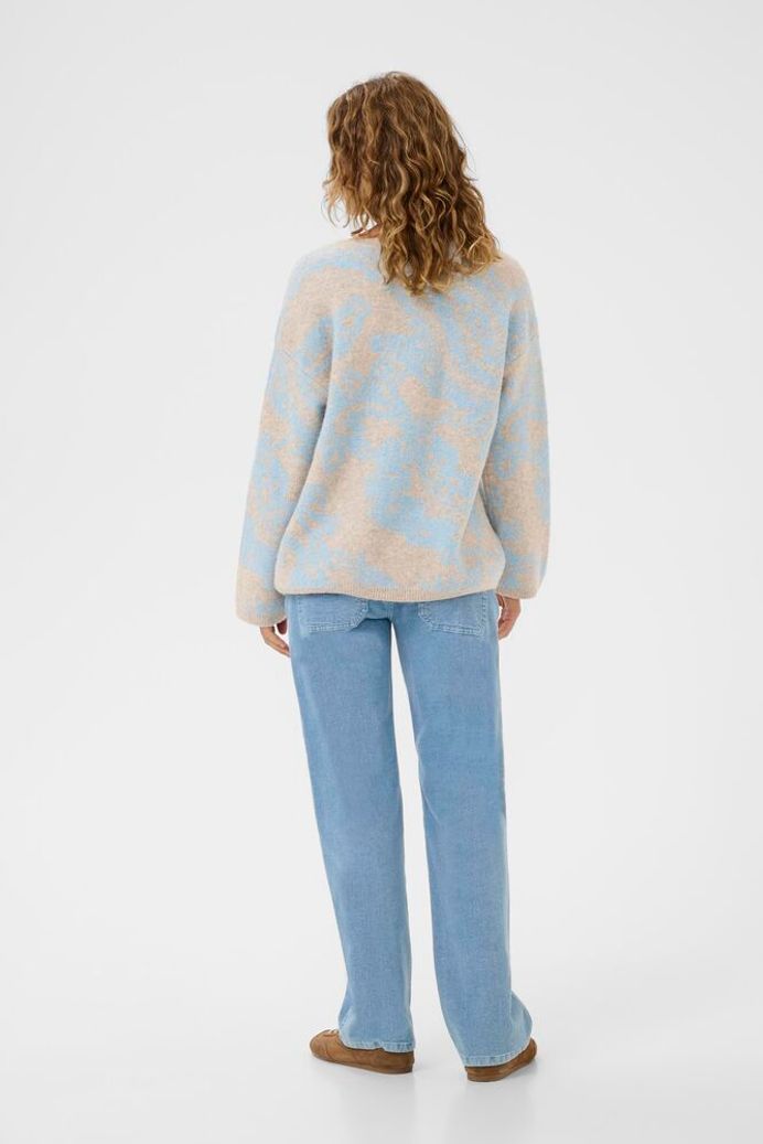 Cream Temikka Knit Pullover - Cashmere Blue Paisley