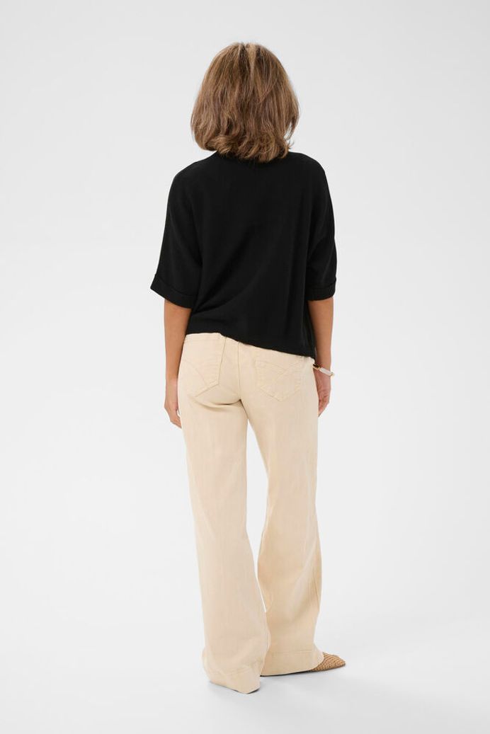 Cream Sillar Knit Bolero - Pitch Black