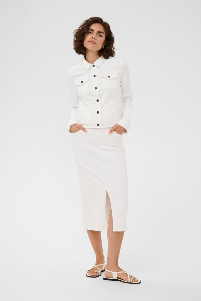 Kaffe Zelina Denim Skirt - Chalk