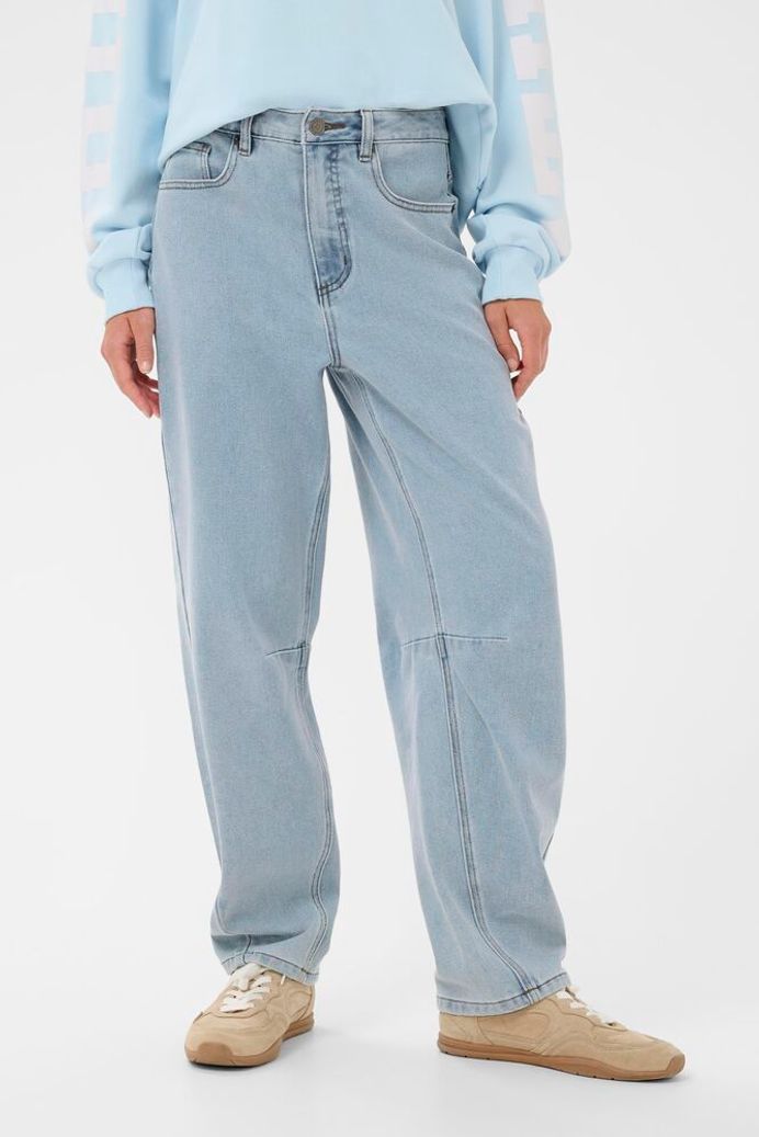 Kaffe Minna Barrel Jeans - Light Blue Washed Denim