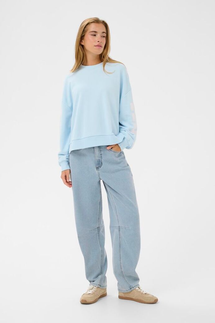 Kaffe Minna Barrel Jeans - Light Blue Washed Denim