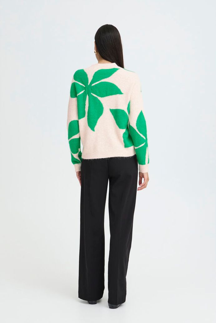 b.young Omea Green Flower Pullover