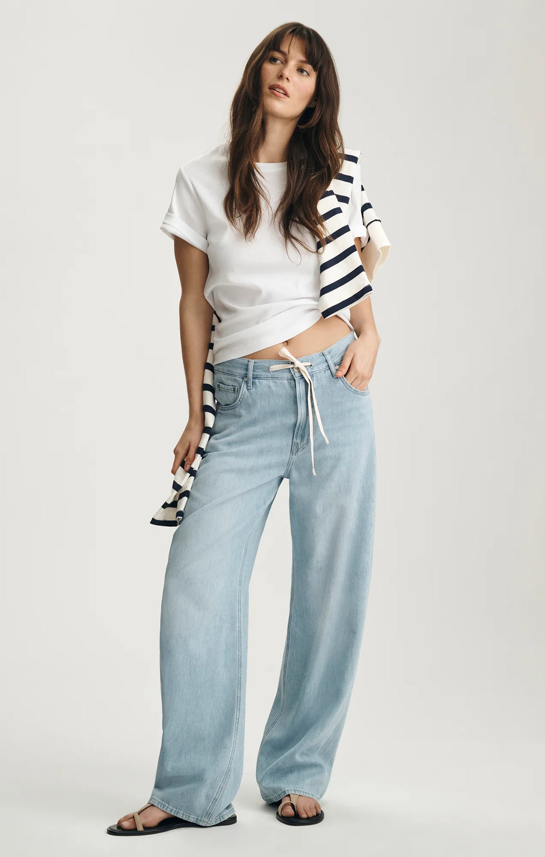 Mavi Nella Wide Leg Jeans - Bleached Well Blue