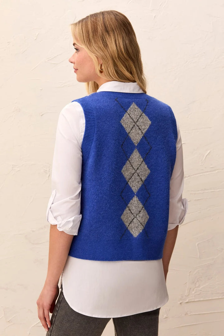 Tribal Sweater Vest - Cobalt