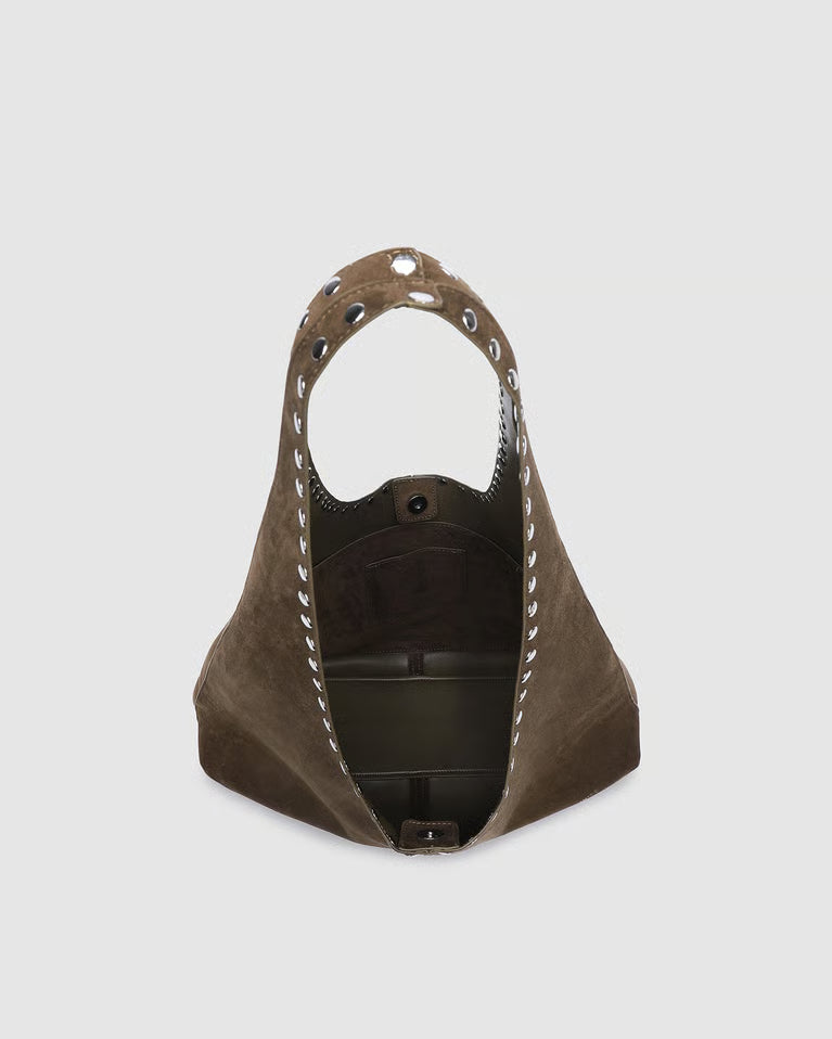 Louenhide Hailey Suede Shoulder Bag - Olive