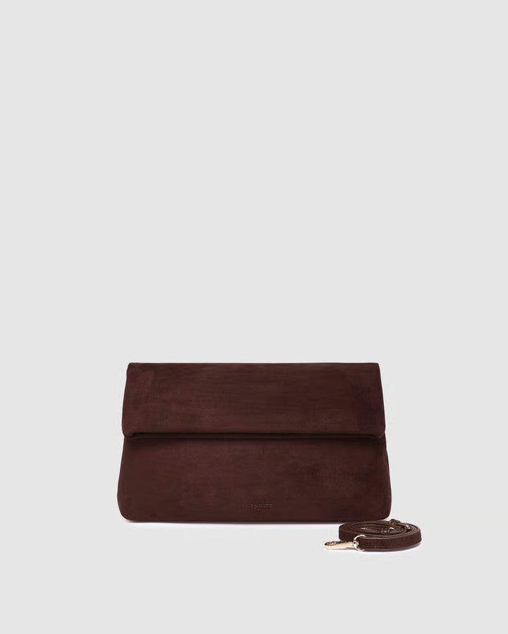 Louenhide Luka Suede Clutch Crossbody - Chocolate